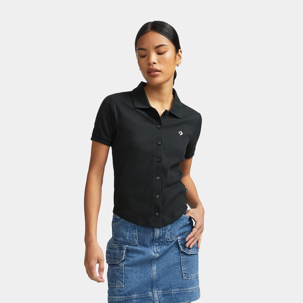 Slim Button-Up Polo