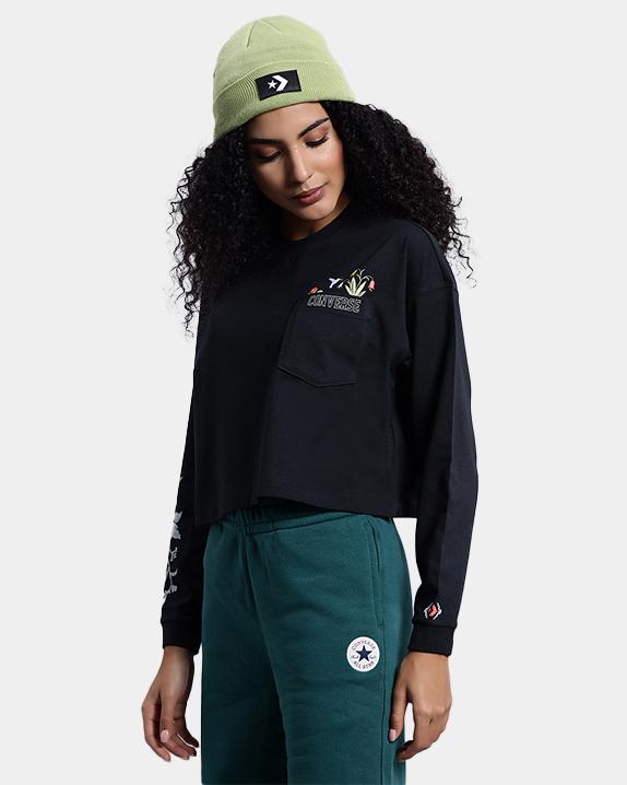Graphic Crew Top Black