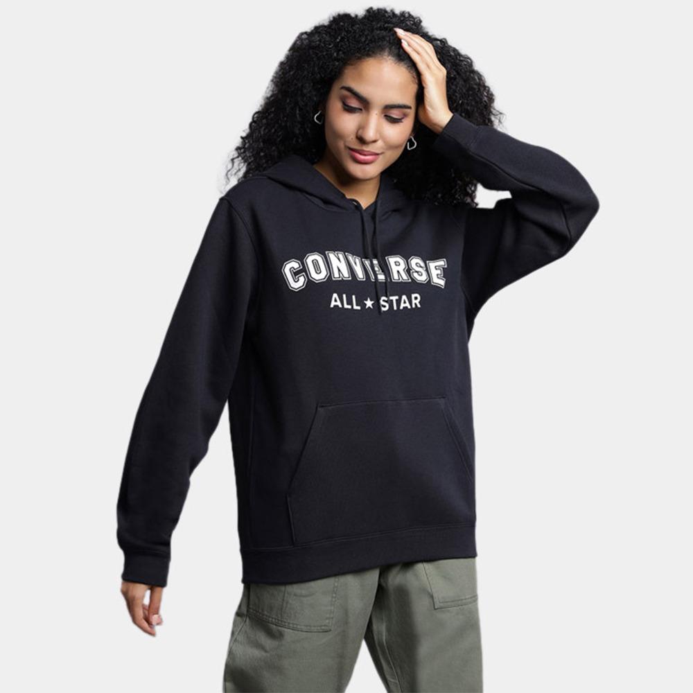 Converse Go-To Wordmark Standard-Fit Fleece Pullover Hoodie