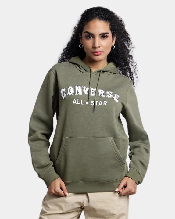 Converse Go-To Wordmark Standard-Fit Fleece Pullover Hoodie