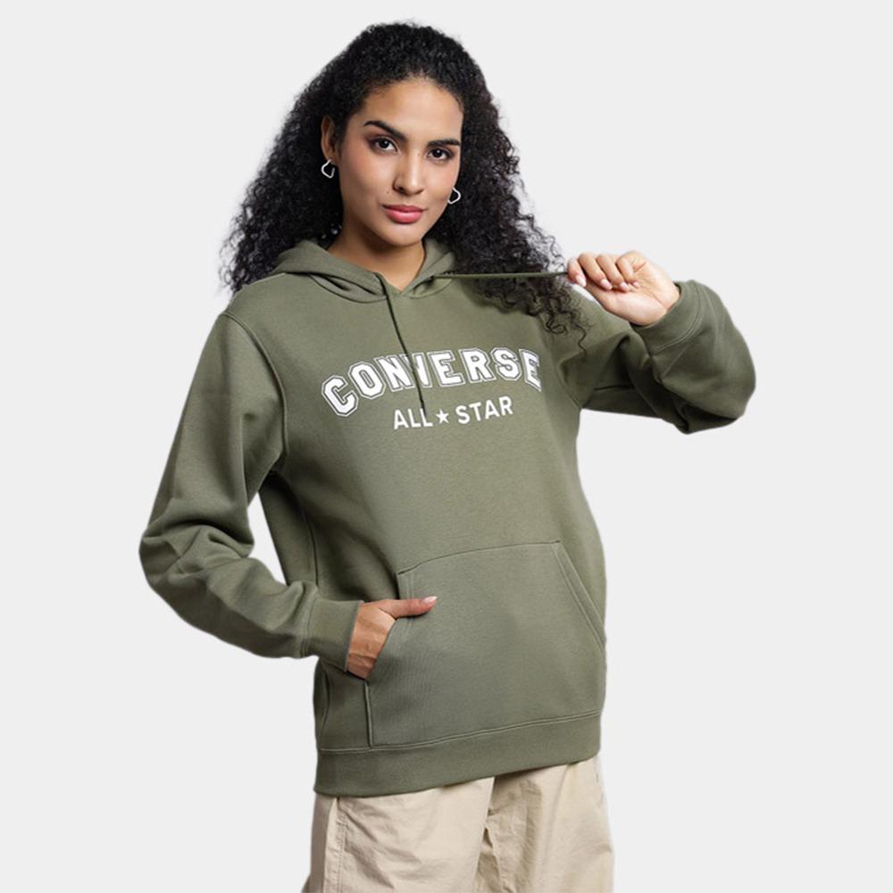 Converse Go-To Wordmark Standard-Fit Fleece Pullover Hoodie