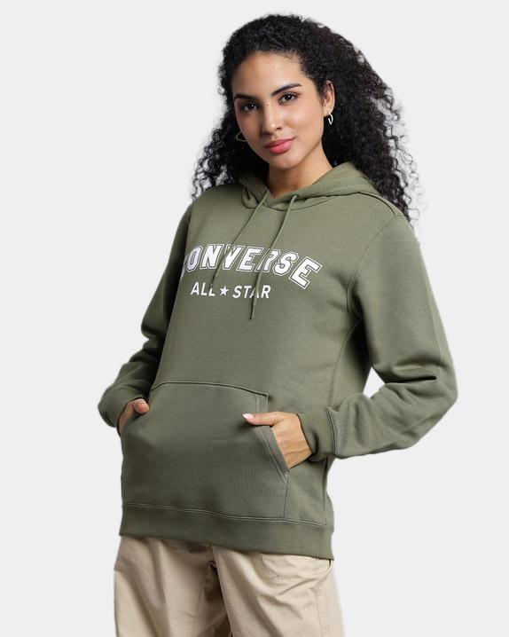 Converse Go-To Wordmark Standard-Fit Fleece Pullover Hoodie