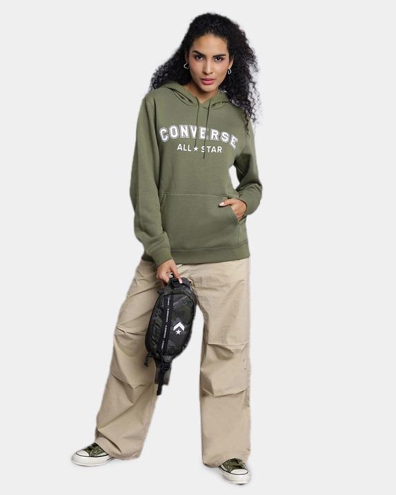 Converse Go-To Wordmark Standard-Fit Fleece Pullover Hoodie