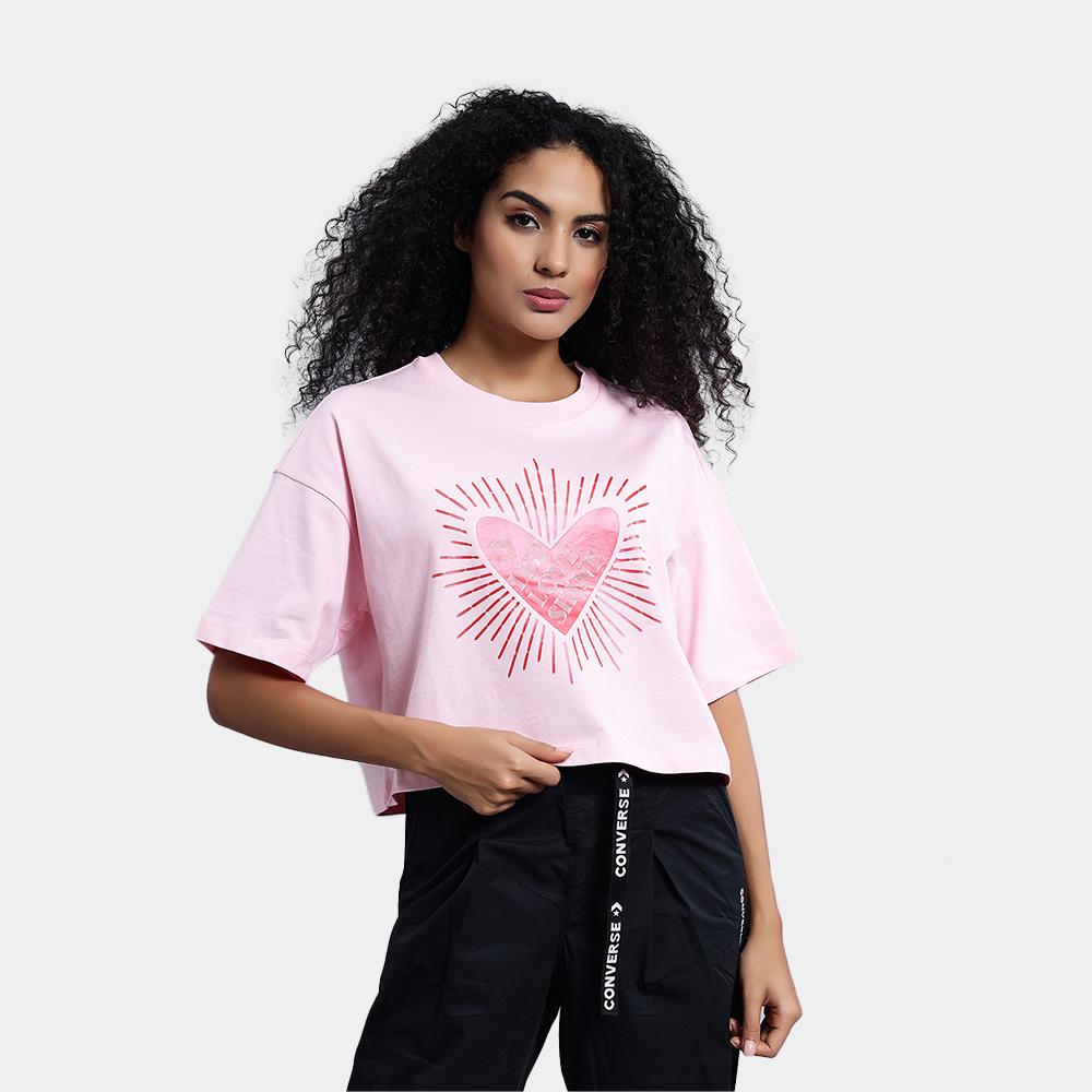 Radiating Love SS Crop OS Graphic Tee