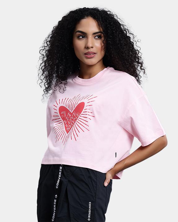 Radiating Love SS Crop OS Graphic Tee