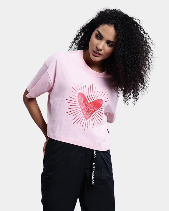 Radiating Love SS Crop OS Graphic Tee