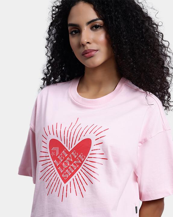 Radiating Love SS Crop OS Graphic Tee