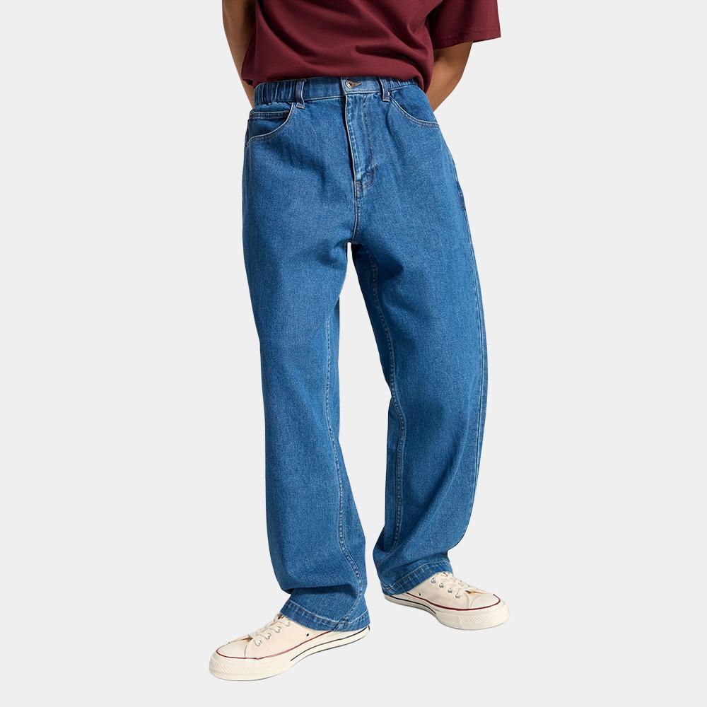 Open Hem Baggy Denim Pants