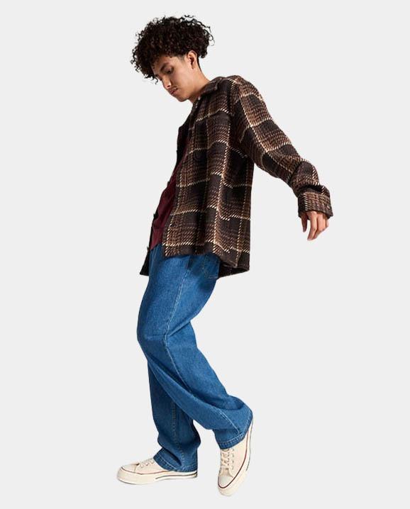 Open Hem Baggy Denim Pants