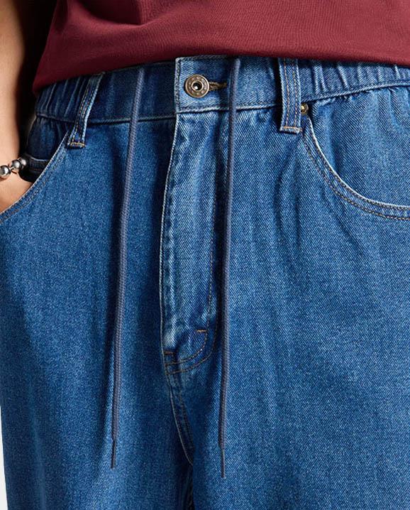 Open Hem Baggy Denim Pants