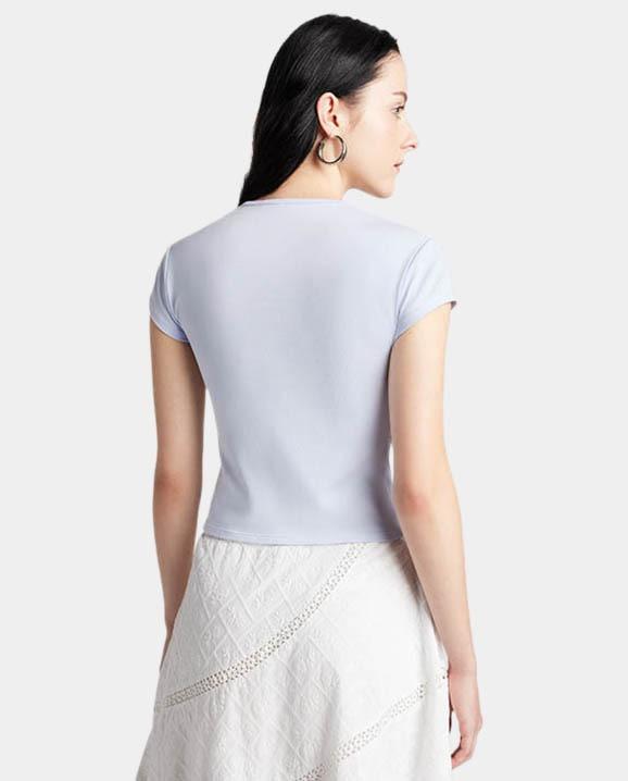 Drawstring Ruched Short Sleeve Top