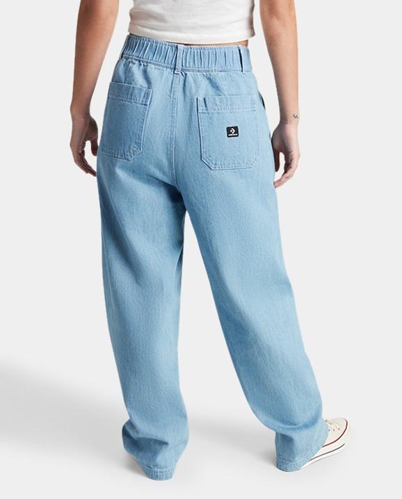 Woven Denim Barrel Pants