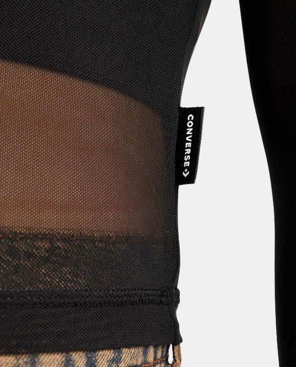 Sheer Mesh Long-Sleeve Top