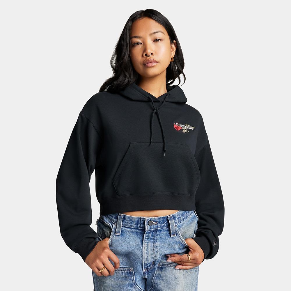 Thorned Rose Cropped Hoodie