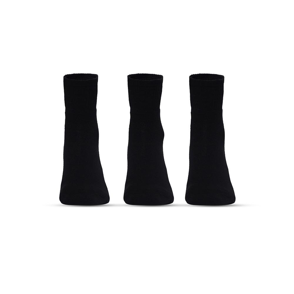 3-Pack Black Quarter Socks