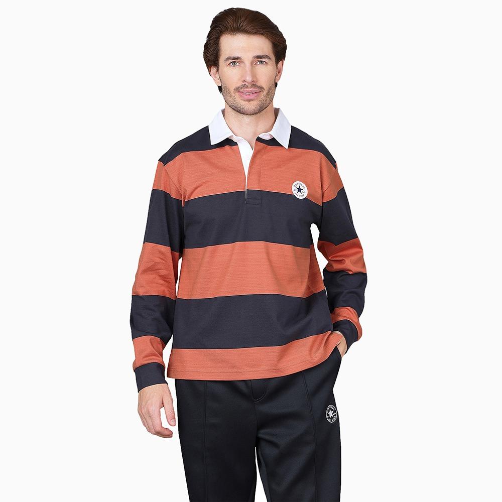Rugby Striped Long Sleeve Polo T-shirt