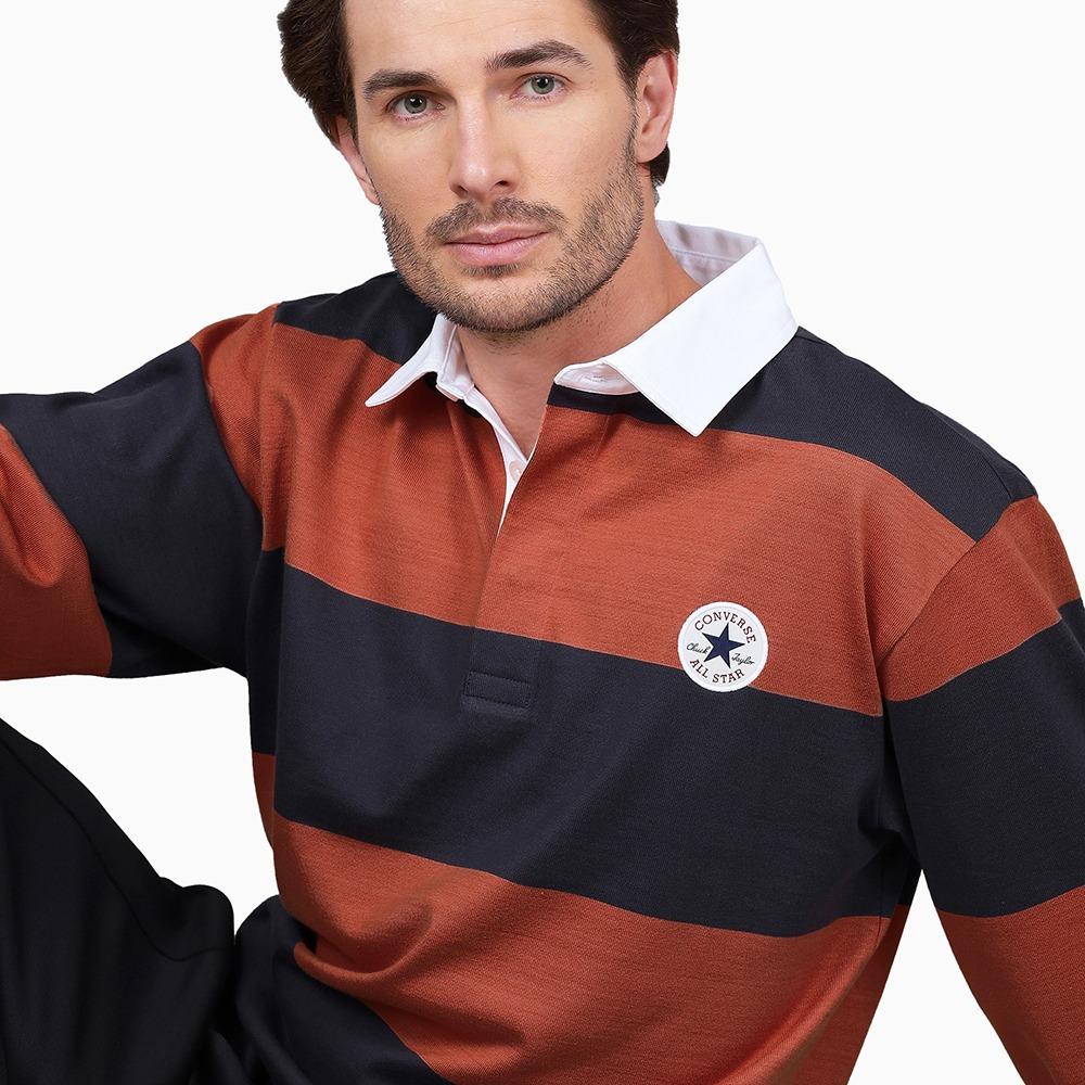 Rugby Striped Long Sleeve Polo T-shirt
