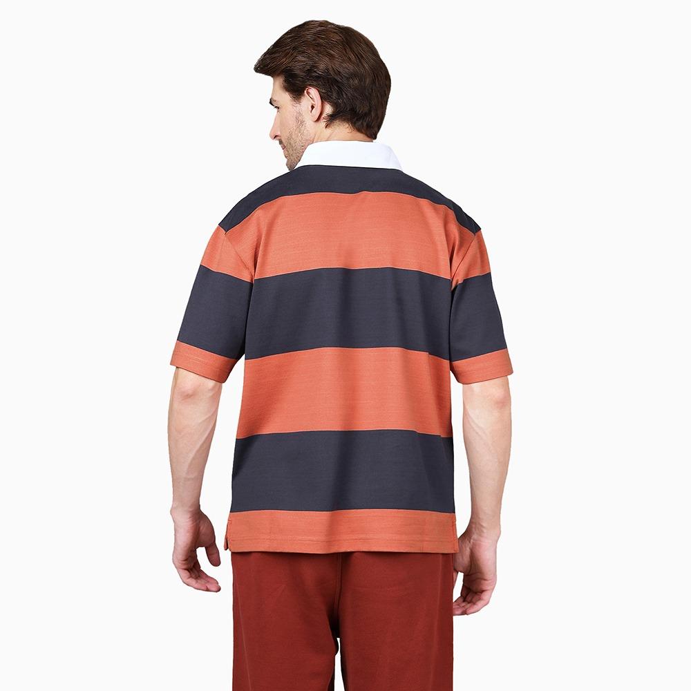 Rugby Striped Short Sleeve Polo T-shirt