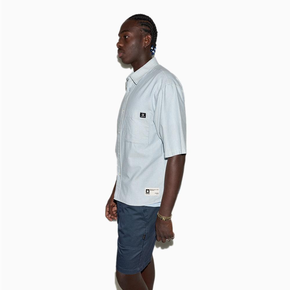 Script Chevron Short-Sleeve Oxford Shirt