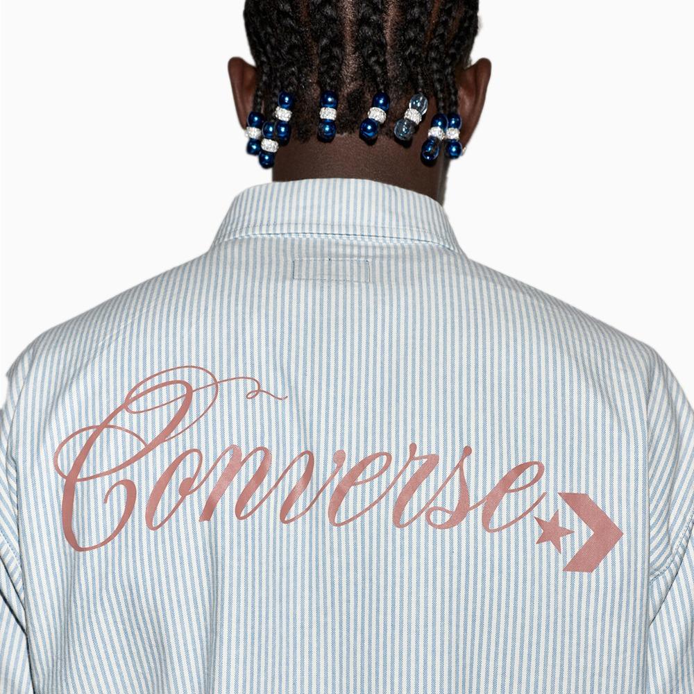 Script Chevron Short-Sleeve Oxford Shirt