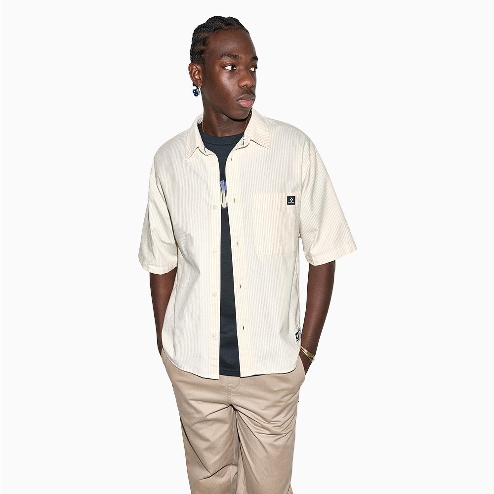 Script Chevron Short-Sleeve Oxford Shirt