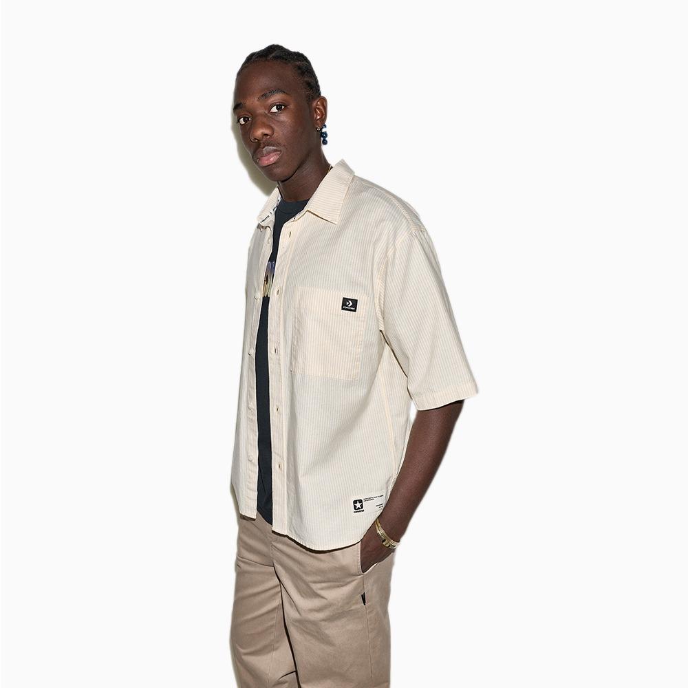 Script Chevron Short-Sleeve Oxford Shirt