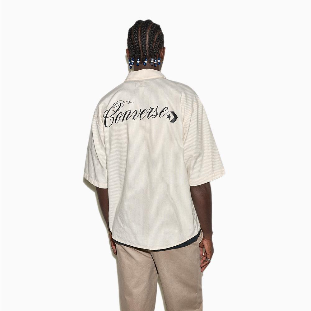 Script Chevron Short-Sleeve Oxford Shirt