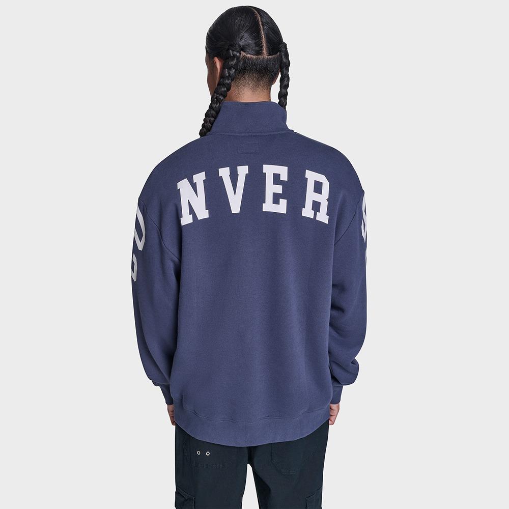 Retro Stripe Relaxed Quarter-Zip Sweatshirt