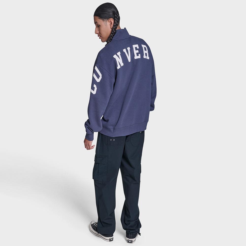 Retro Stripe Relaxed Quarter-Zip Sweatshirt