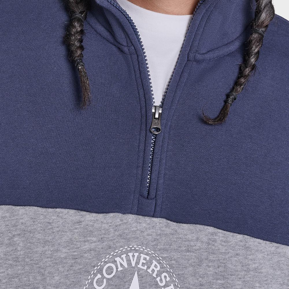 Retro Stripe Relaxed Quarter-Zip Sweatshirt